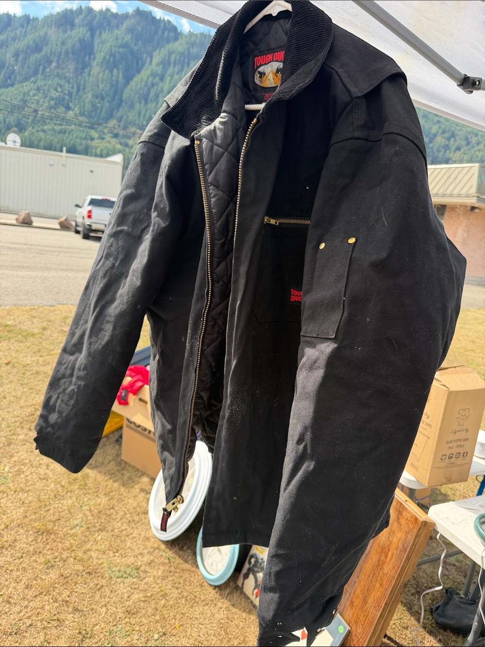 Tough Duck Men's Black Field Jacket with Quilted Lining
